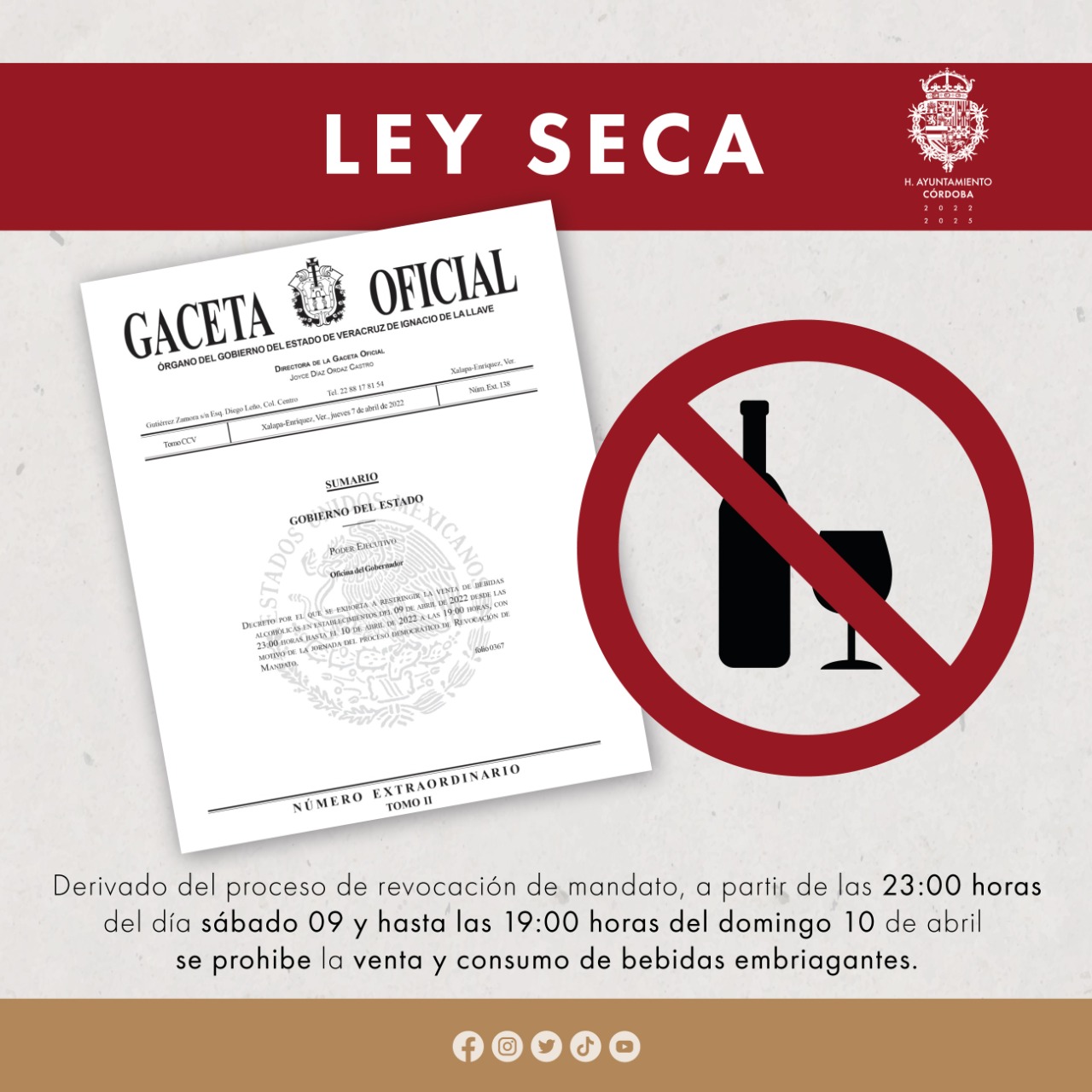 Por Decreto estatal se restringirá venta de bebidas alcohólicas por Revocación de Mandato