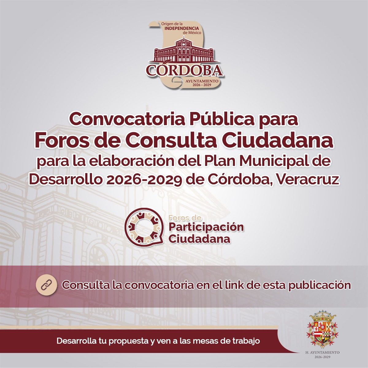 Ayuntamiento invita a la continuación de los Foros de Consulta Ciudadana